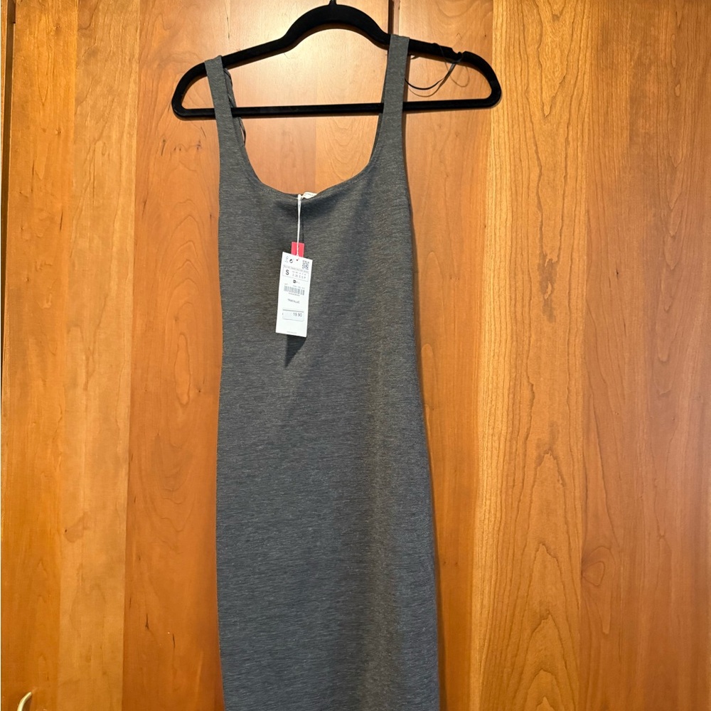 Zara Gray Midi Tank Dress